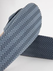 Blue Suede Bow Sliders - Image 6 of 7