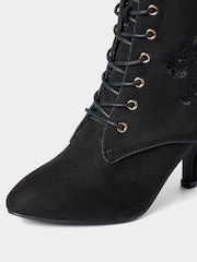 Joe Browns Black Grace Embroidered Lace Up Ankle Boots - Image 7 of 8