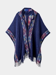 Joe Browns Blue Nomad Fringe Hooded Cape - Image 1 of 4