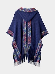 Joe Browns Blue Nomad Fringe Hooded Cape - Image 2 of 4