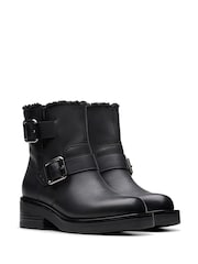 Clarks Black Rebelle Buckle Boots - Image 3 of 7