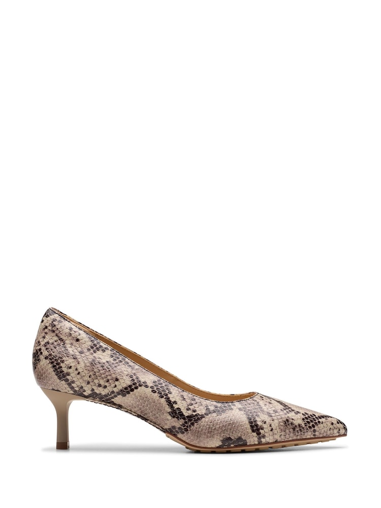 Clarks Grey Leather Adela Court Shoes - Image 1 of 7