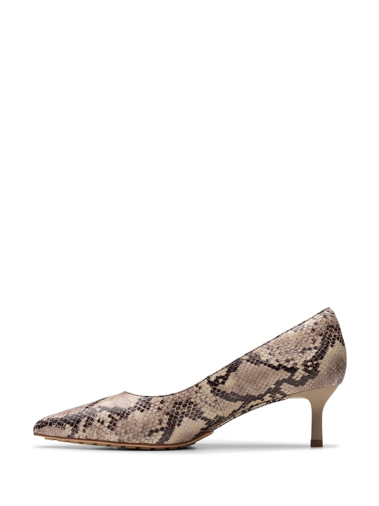 Clarks Grey Leather Adela Court Shoes - Image 2 of 7