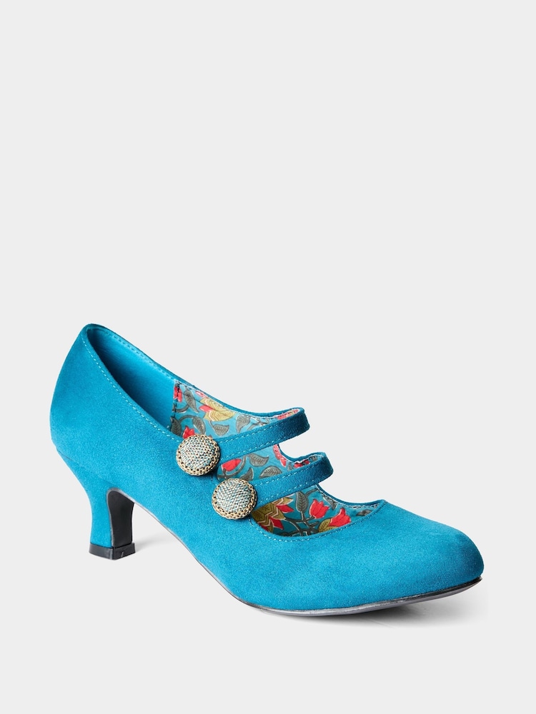 Joe Browns Blue Check Me Out Double Strap Mary Jane Shoes - Image 2 of 5 Joe Browns Blue Check Me Out Double Strap Mary Jane Shoes - Image 2 of 5