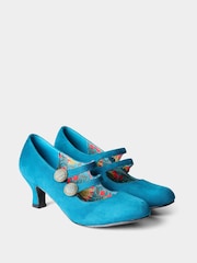 Joe Browns Blue Check Me Out Double Strap Mary Jane Shoes - Image 3 of 5