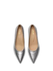 Clarks Silver Leather Adela Court Shoes - Image 6 of 7