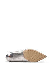 Clarks Silver Leather Adela Court Shoes - Image 7 of 7