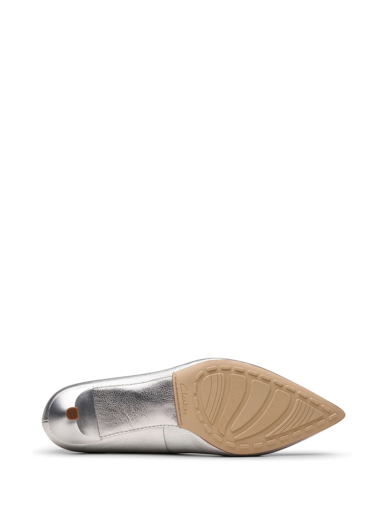 Clarks Silver Leather Adela Court Shoes - Image 7 of 7