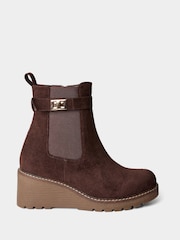 Joe Browns Brown Willow Cosy Wedge Ankle Boots - Image 1 of 6