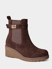 Joe Browns Brown Willow Cosy Wedge Ankle Boots - Image 2 of 6