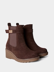 Joe Browns Brown Willow Cosy Wedge Ankle Boots - Image 3 of 6