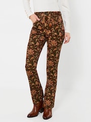 Joe Browns Brown Bella Printed Cord Trousers - Image 1 of 5