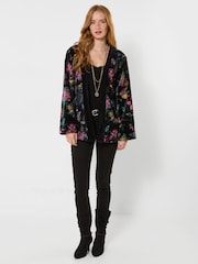 Joe Browns Black In The Bloom Velvet Kimono - Image 3 of 6