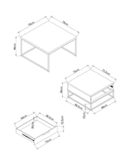 Dark Bronx Nest of 2, Rectangular Coffee Table - Image 4 of 9