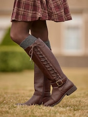 Joe Browns Brown Laces Up Knee High Boots - Image 1 of 8