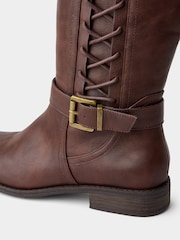 Joe Browns Brown Laces Up Knee High Boots - Image 6 of 8