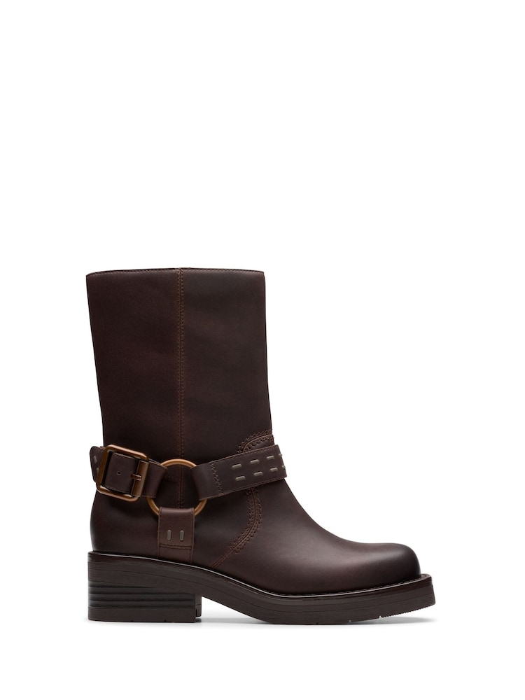 Clarks Walnut Leather Rebelle Up Boots - Image 1 of 6