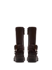 Clarks Walnut Leather Rebelle Up Boots - Image 4 of 6