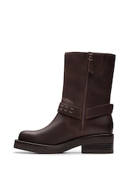 Clarks Walnut Leather Rebelle Up Boots - Image 6 of 6