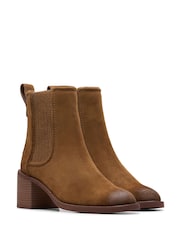 Clarks Walnut Leather Chamberly Top Boots - Image 4 of 7