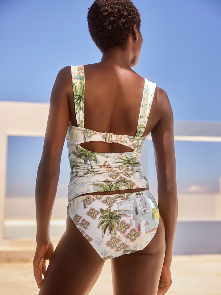 Zitronen-Landschaftsprint - Bauchformendes Tankini-Oberteil mit breiten Trägern - Bild 2 von 6