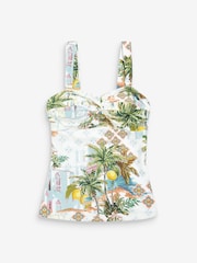 Zitronen-Landschaftsprint - Bauchformendes Tankini-Oberteil mit breiten Trägern - Bild 5 von 6