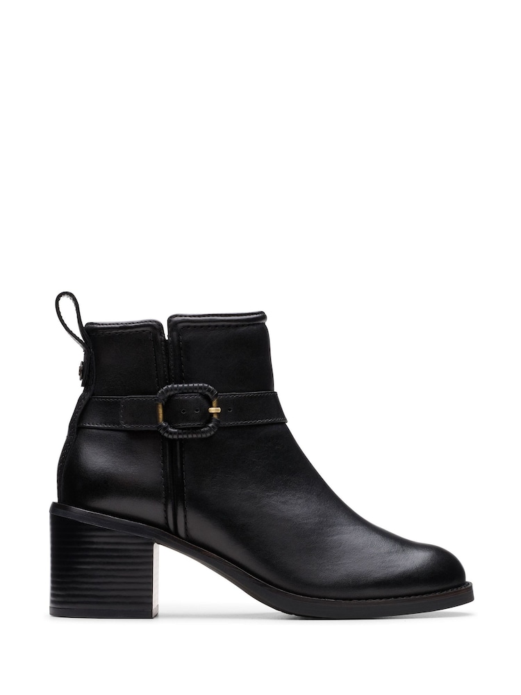 Clarks Black Leather Chamberly Trim Boots - Image 1 of 7