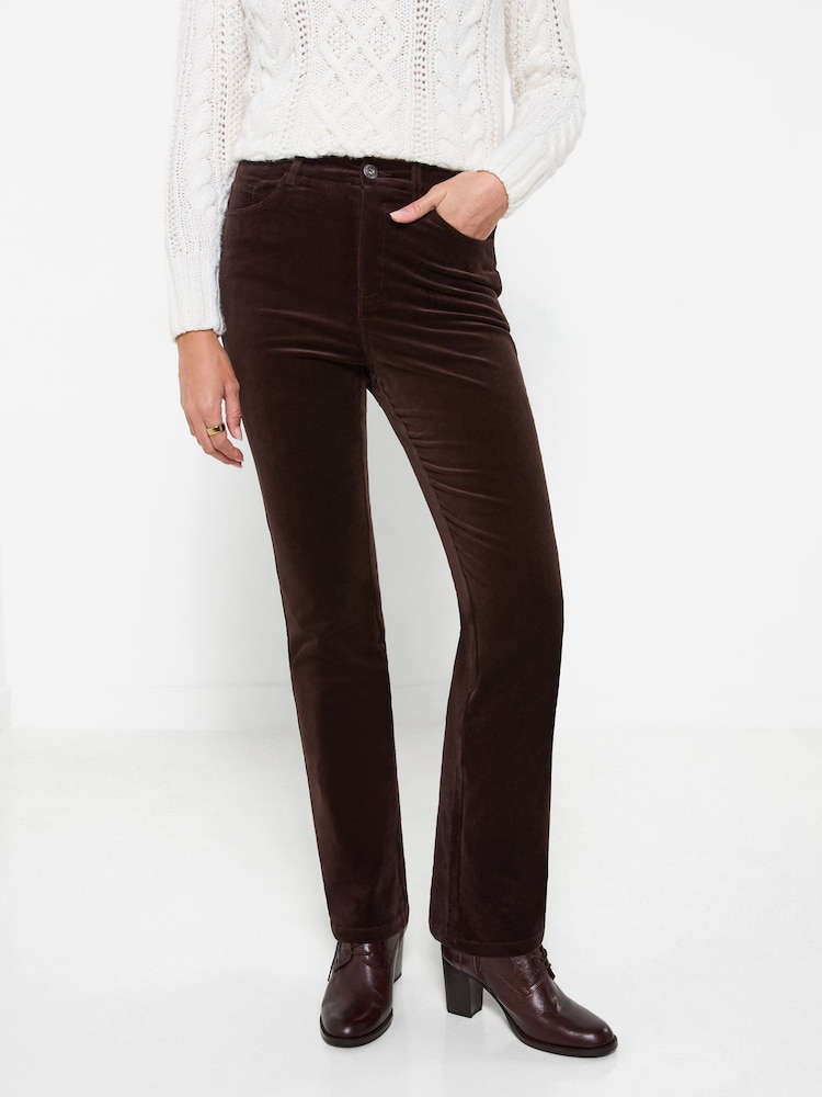 Brūna krāsa - Joe Browns Luxurious Bootcut Moleskin Trousers - Attēls 1 no 5