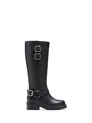 Clarks Black Leather Rebelle Long Boots - Image 1 of 7