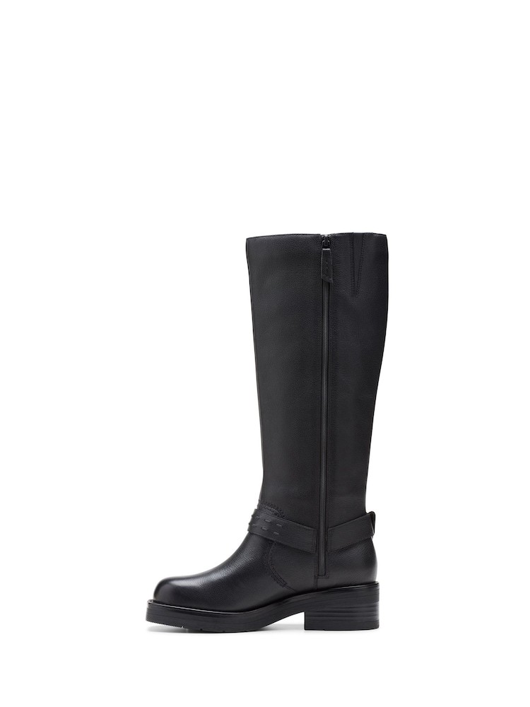 Clarks Black Leather Rebelle Long Boots - Image 2 of 7