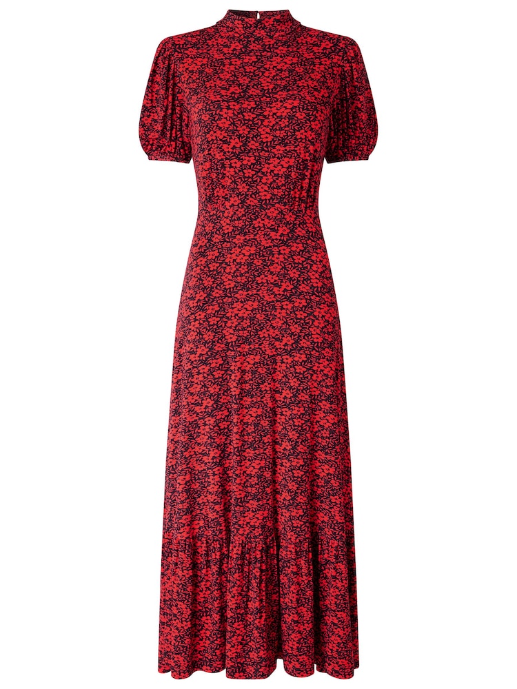 Joe Browns Red Ditsy Dreams High Neck Jersey Maxi Dress - Image 5 of 5