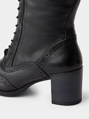 Joe Browns Black Stand Out Tall Leather Lace Up Knee High Boots - Image 7 of 8