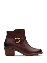 Clarks Brown Standard Fit (F) British Neva Western Buckle Boots - Image 1 of 7