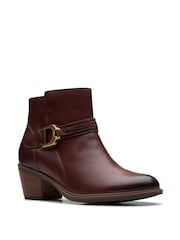 Clarks Brown Standard Fit (F) British Neva Western Buckle Boots - Image 3 of 7
