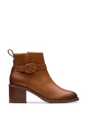 Clarks Brown Mid Lea Chamberly Trim Boots - Image 1 of 7