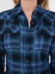 Joe Browns Blue Anastasia Checked Flannel Shirt - Image 4 of 5