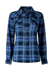 Joe Browns Blue Anastasia Checked Flannel Shirt - Image 5 of 5
