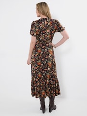 Joe Browns Black Autumn Florals High Neck Jersey Maxi Dress - Image 4 of 5