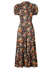 Joe Browns Black Autumn Florals High Neck Jersey Maxi Dress - Image 5 of 5