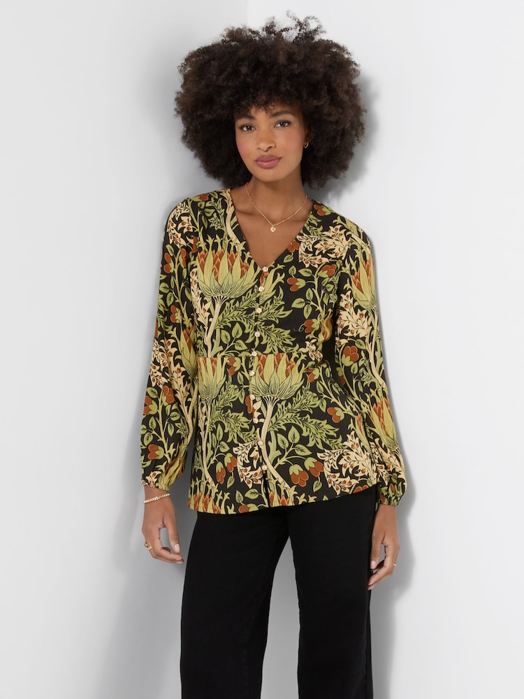 Joe Browns Imogen Printed V-Neck Button Through Blouse - 5суретінің 1 суреті
