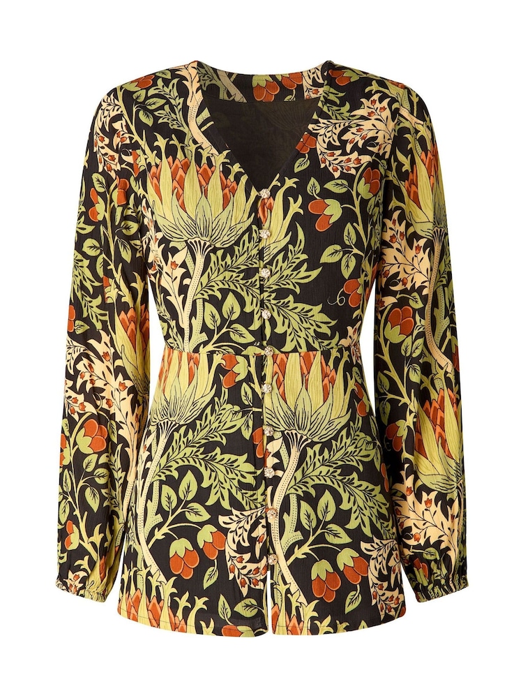 Joe Browns Imogen Printed V-Neck Button Through Blouse - 5суретінің 5 суреті