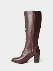 Joe Browns Brown Stand Back Tall Leather Lace Up Knee High Boots - Image 4 of 8