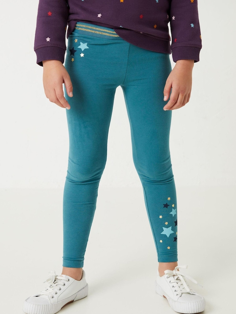 FatFace Green Star Print Leggings - Image 1 of 1 FatFace Green Star Print Leggings - Image 1 of 1