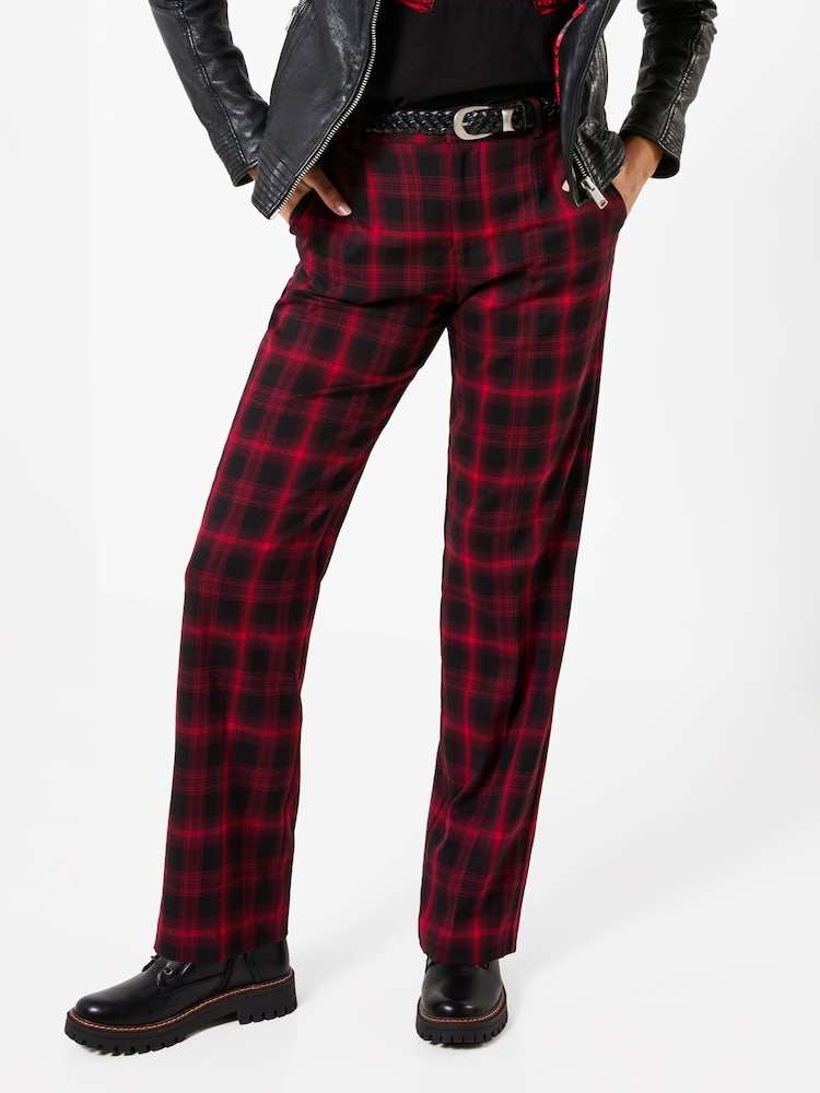 Joe Browns Red Checked Straight Leg Trousers - Image 2 of 7 Joe Browns Red Checked Straight Leg Trousers - Image 2 of 7