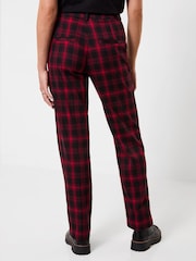 Joe Browns Red Checked Straight Leg Trousers - Image 3 of 7