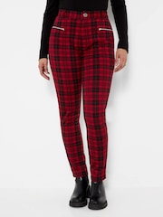 Joe Browns Red Vivienne Check Trousers - Image 2 of 6