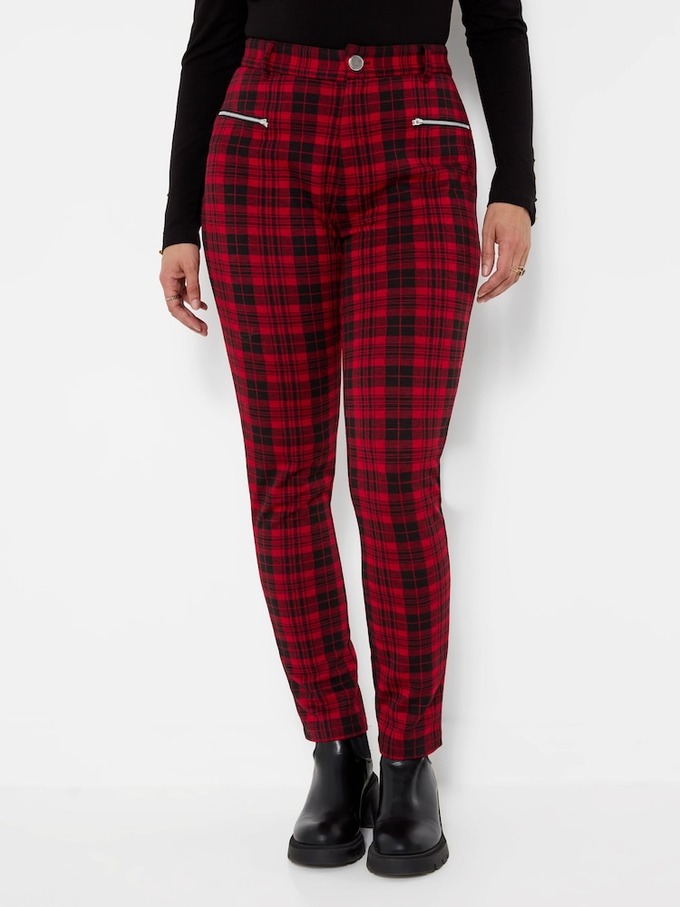 Joe Browns Red Vivienne Check Trousers - Image 2 of 6 Joe Browns Red Vivienne Check Trousers - Image 2 of 6