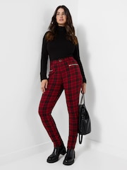 Joe Browns Red Vivienne Check Trousers - Image 4 of 6