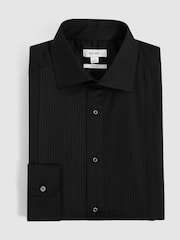 Reiss Black Marcel Slim Fit Slim Fit Cotton Marcella Tuxedo Shirt - Image 2 of 7