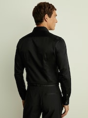 Reiss Black Marcel Slim Fit Slim Fit Cotton Marcella Tuxedo Shirt - Image 5 of 7